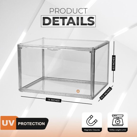 Pure Aesthetics: Acrylic Clear Shoe Boxes for Up to Size 13 (Side Opening) - Picture 3 of 9